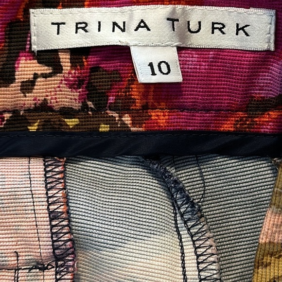 Women’s Trina Turk Floral Rayon Blend Ankle Pants Size 10 - Picture 9 of 10